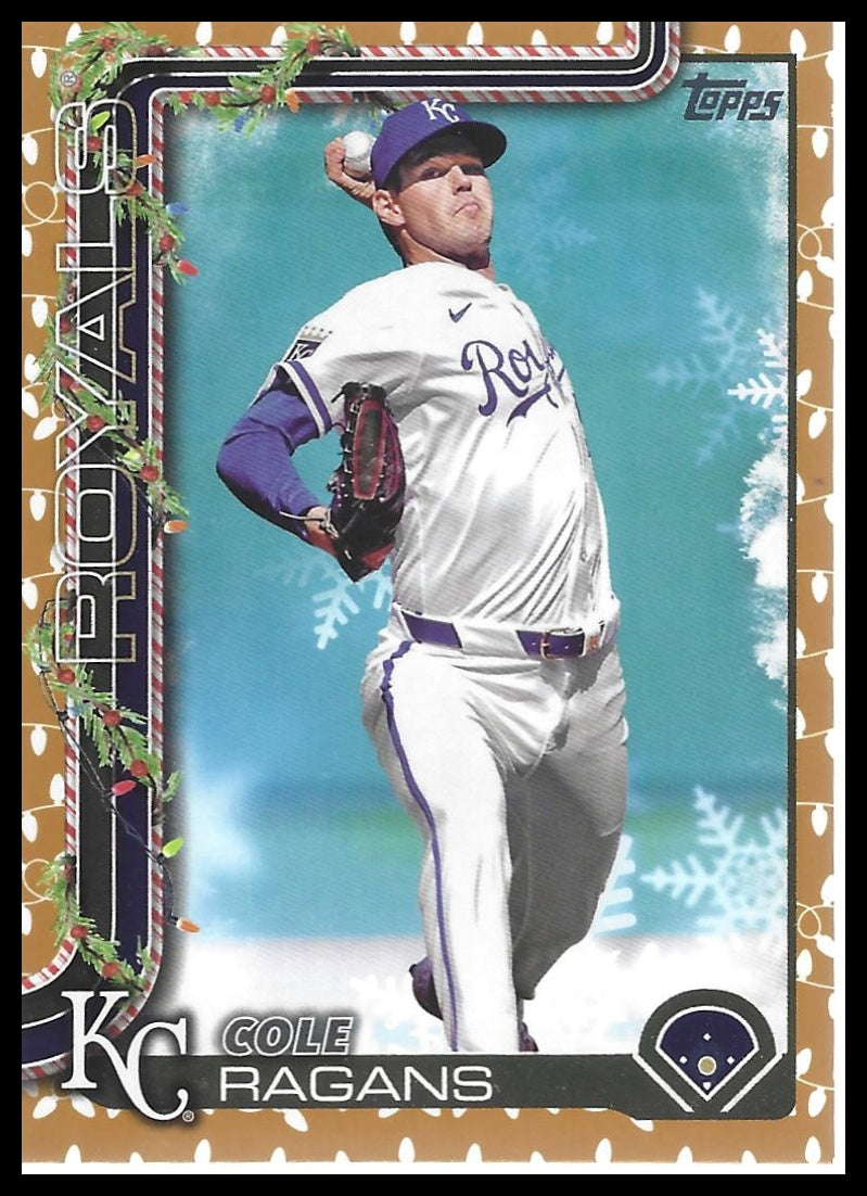 2025 Topps Holiday #H63 Cole Ragans Gold Holiday Lights