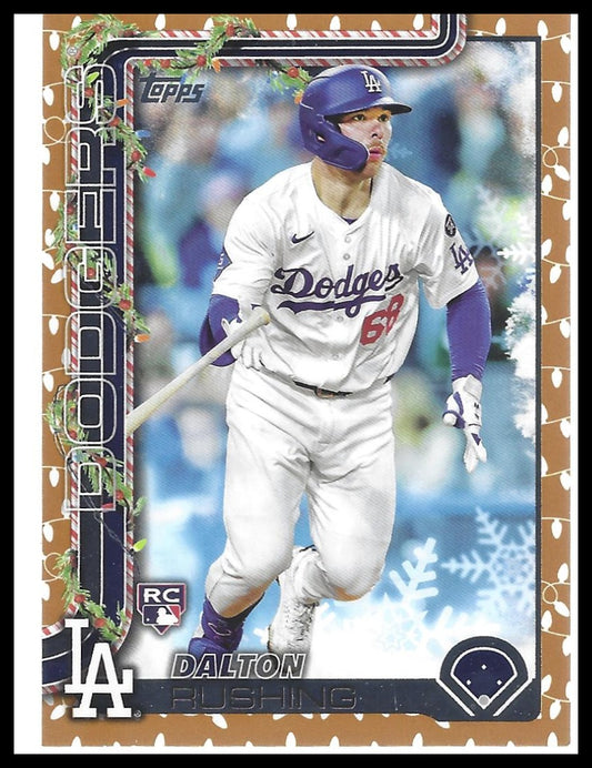 2025 Topps Holiday #H105 Dalton Rushing Gold Holiday Lights