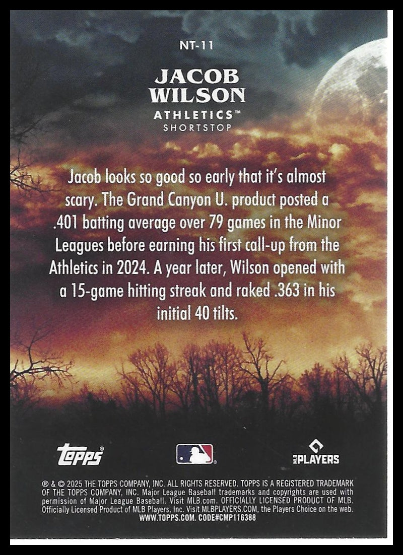 2025 Topps Update #NT-11 Jacob Wilson Night Terrors