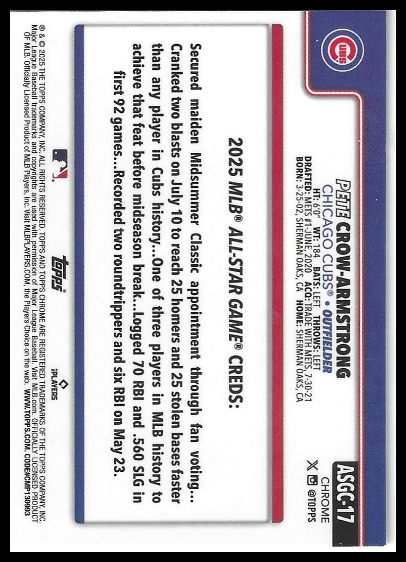 2025 Topps Update #ASG-6 Pete Crow-Armstrong 2025 All-Star Game