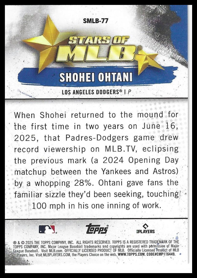 2025 Topps Update #SMLB-77 Shohei Ohtani Stars of MLB