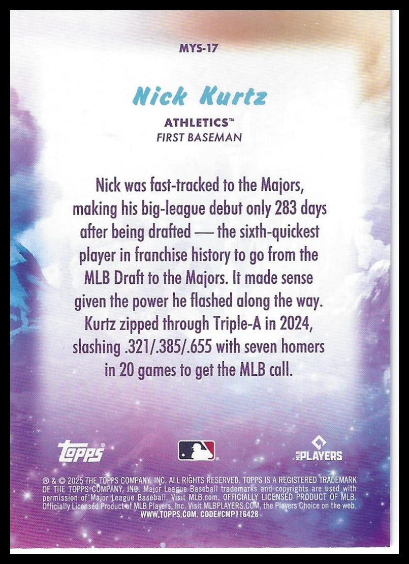 2025 Topps Update #MYS-17 Nick Kurtz Mystical