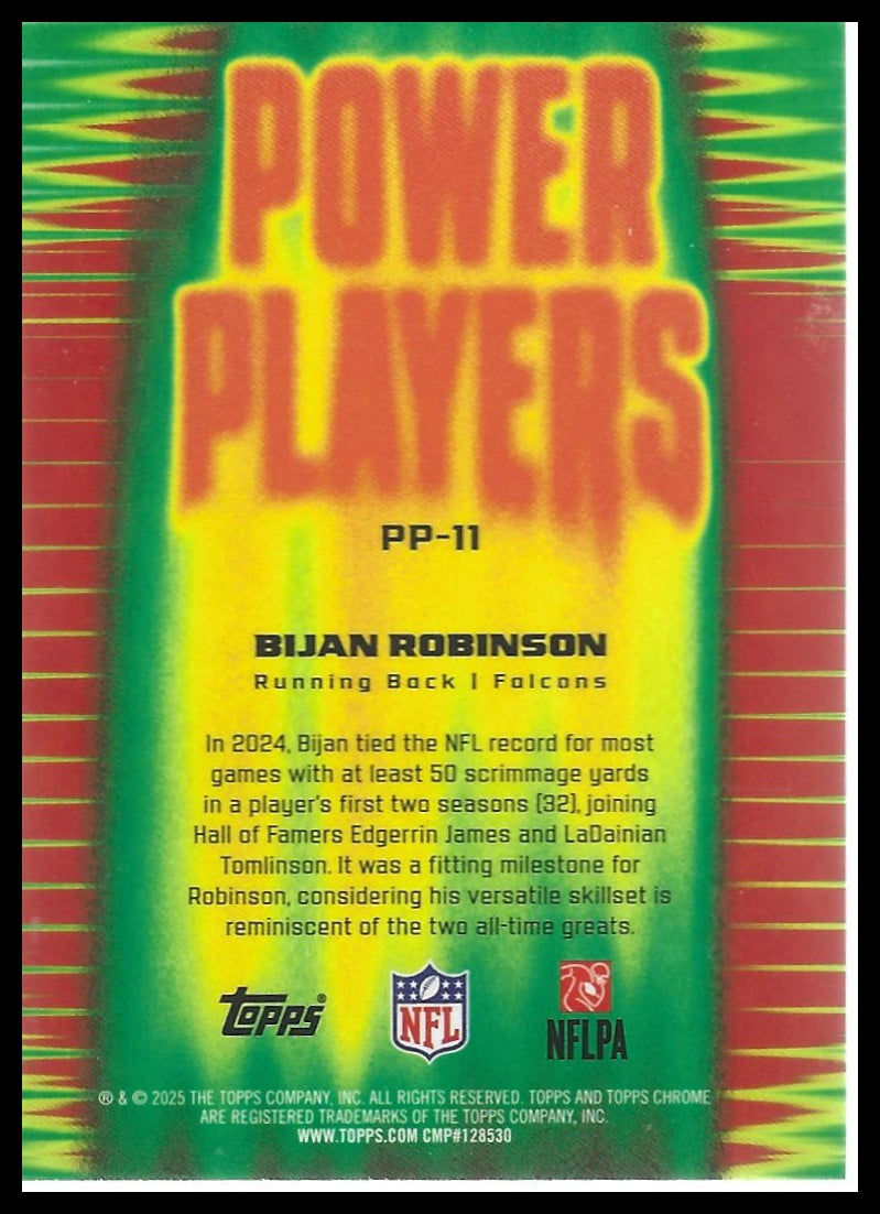 2025 Topps Chrome #PP-11 Bijan Robinson Power Players