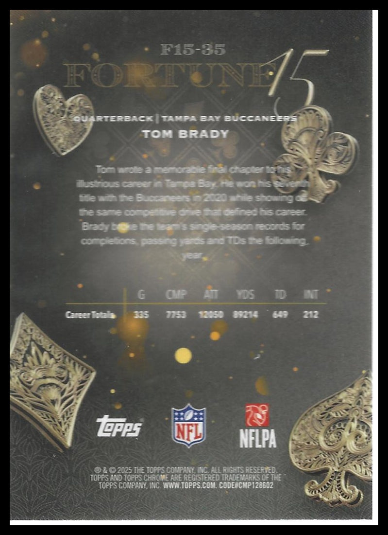 2025 Topps Chrome #F15-35 Tom Brady Fortune 15