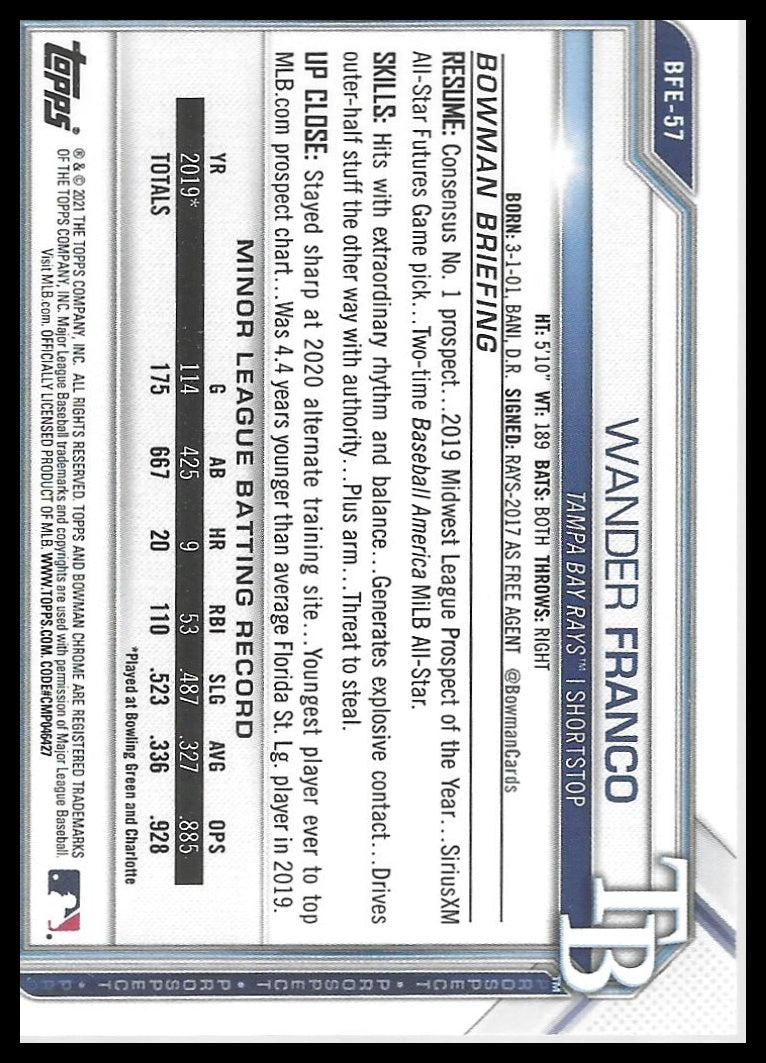 2021 Bowman 1st Edition #BFE-57 Wander Franco