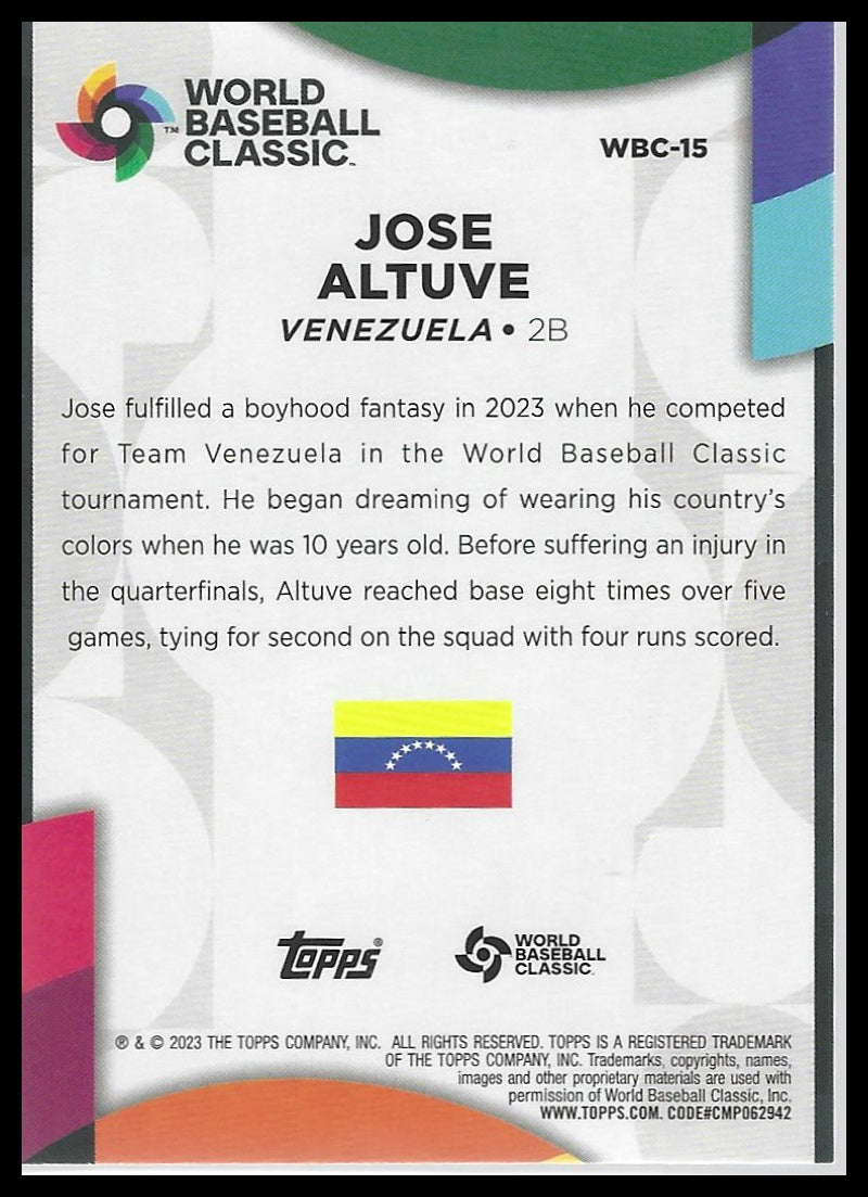 2023 Topps #WBC-15 Jose Altuve 2023 World Baseball Classic Stars