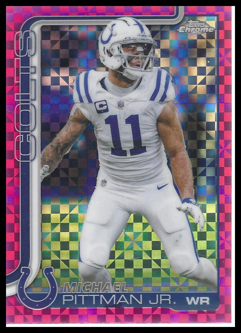 2025 Topps Chrome #126 Michael Pittman Jr. Pink X-Fractor