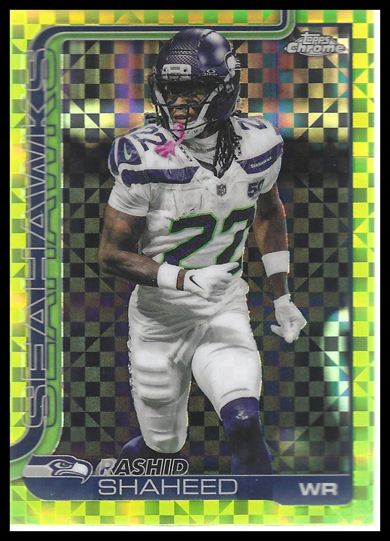 2025 Topps Chrome #218 Rashid Shaheed Lime Green X-Fractor