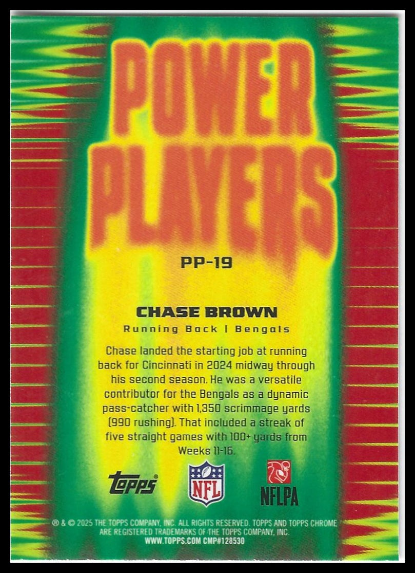 2025 Topps Chrome #PP-19 Chase Brown Power Players