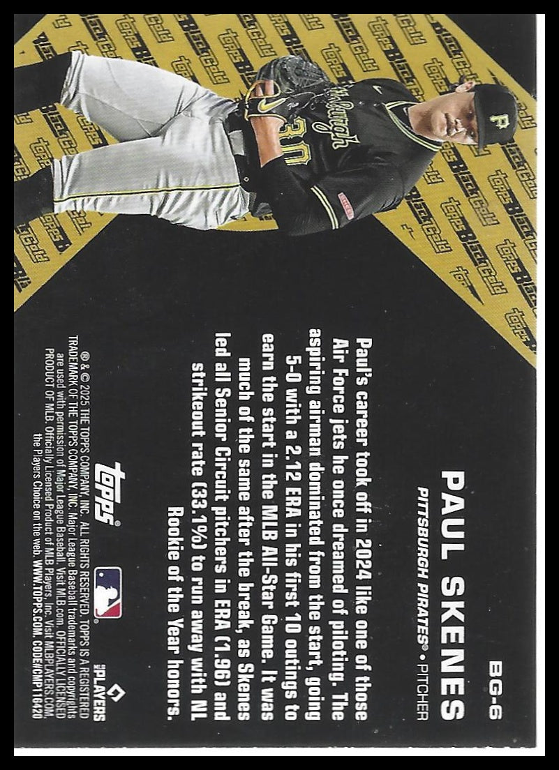 2025 Topps Update #BG-6 Paul Skenes Topps Black Gold