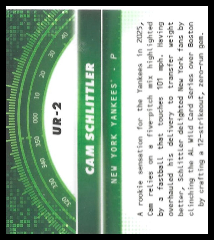 2026 Bowman #UR-2 Cam Schlittler Under the Radar