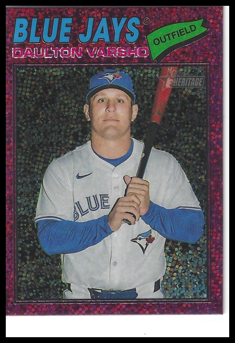 2026 Topps Heritage #223 Daulton Varsho Chrome Burgundy Sparkle Refractors