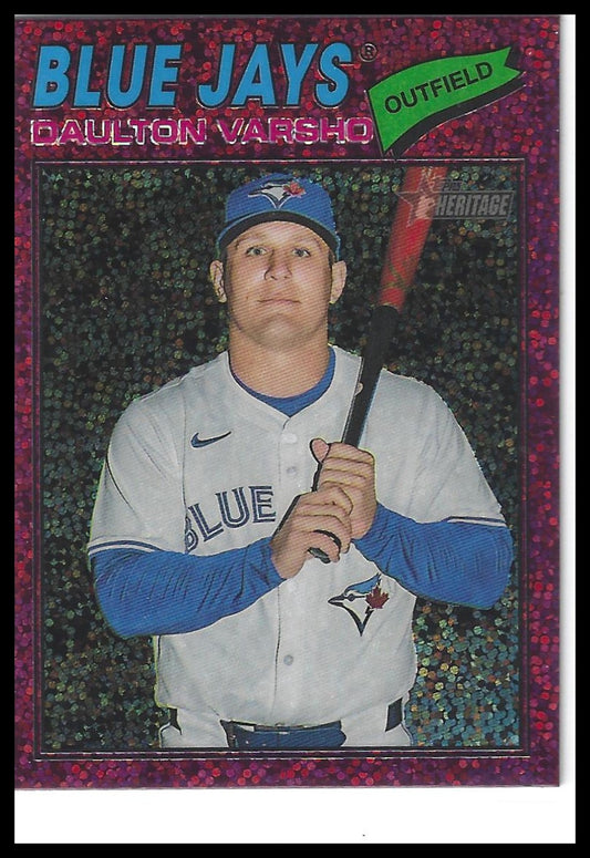 2026 Topps Heritage #223 Daulton Varsho Chrome Burgundy Sparkle Refractors