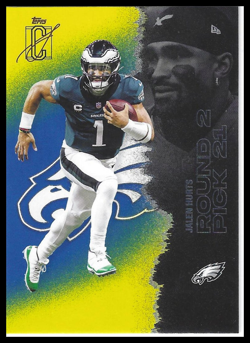 2025 Topps Signature Class #42 Jalen Hurts Blue & Yellow