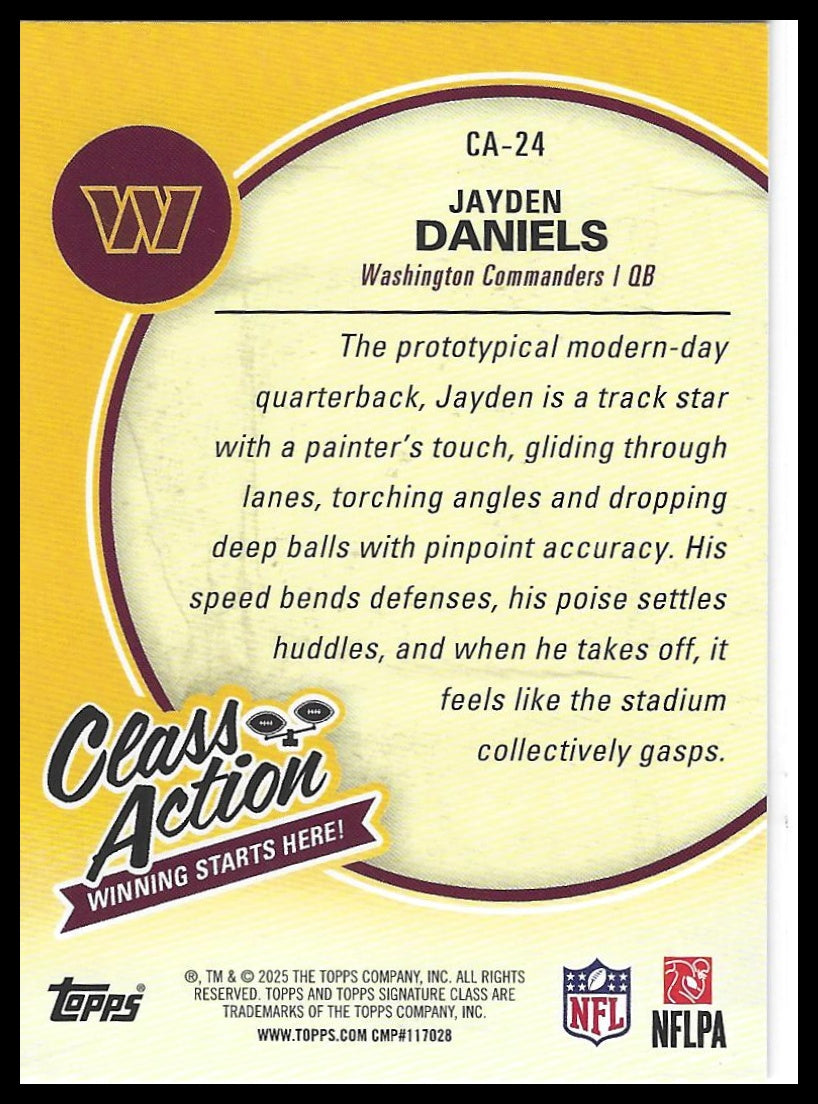 2025 Topps Signature Class #CA-24 Jayden Daniels Class Action