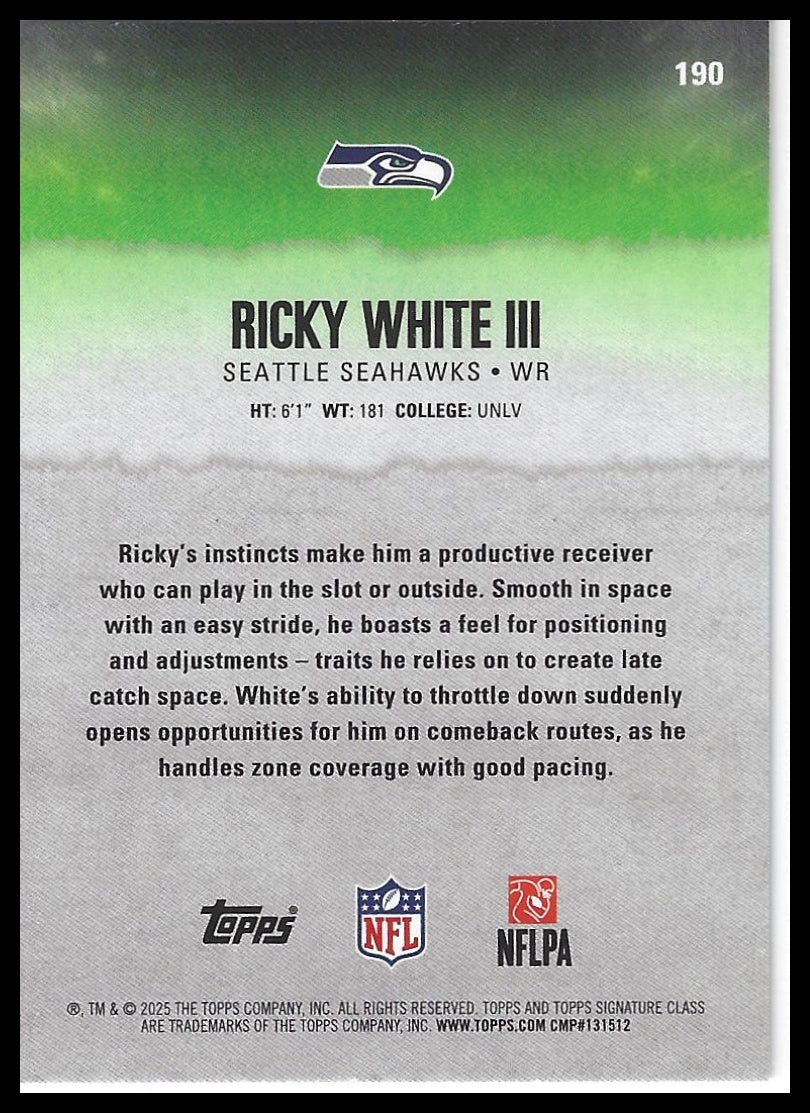 2025 Topps Signature Class #190 Ricky White III Blue & Yellow