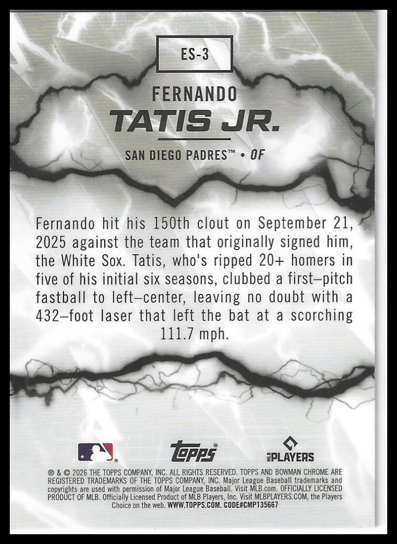 2026 Bowman #ES-3 Fernando Tatis Jr. Electric Sluggers Mojo Refractors