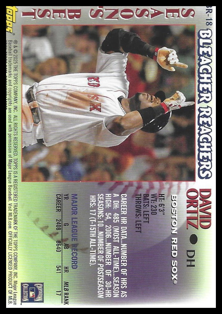 2025 Topps Update #BR-18 David Ortiz Bleacher Reachers