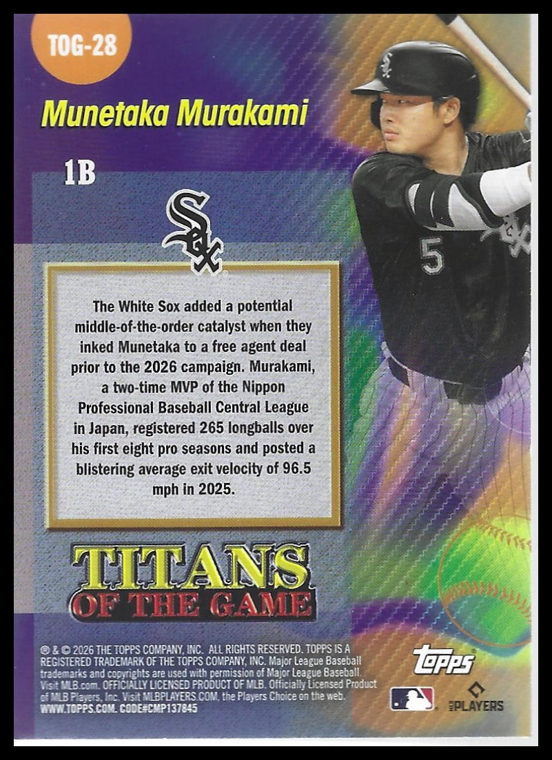 2026 Topps Series 2 TOG-28 Munetaka Murakami Chicago White Sox