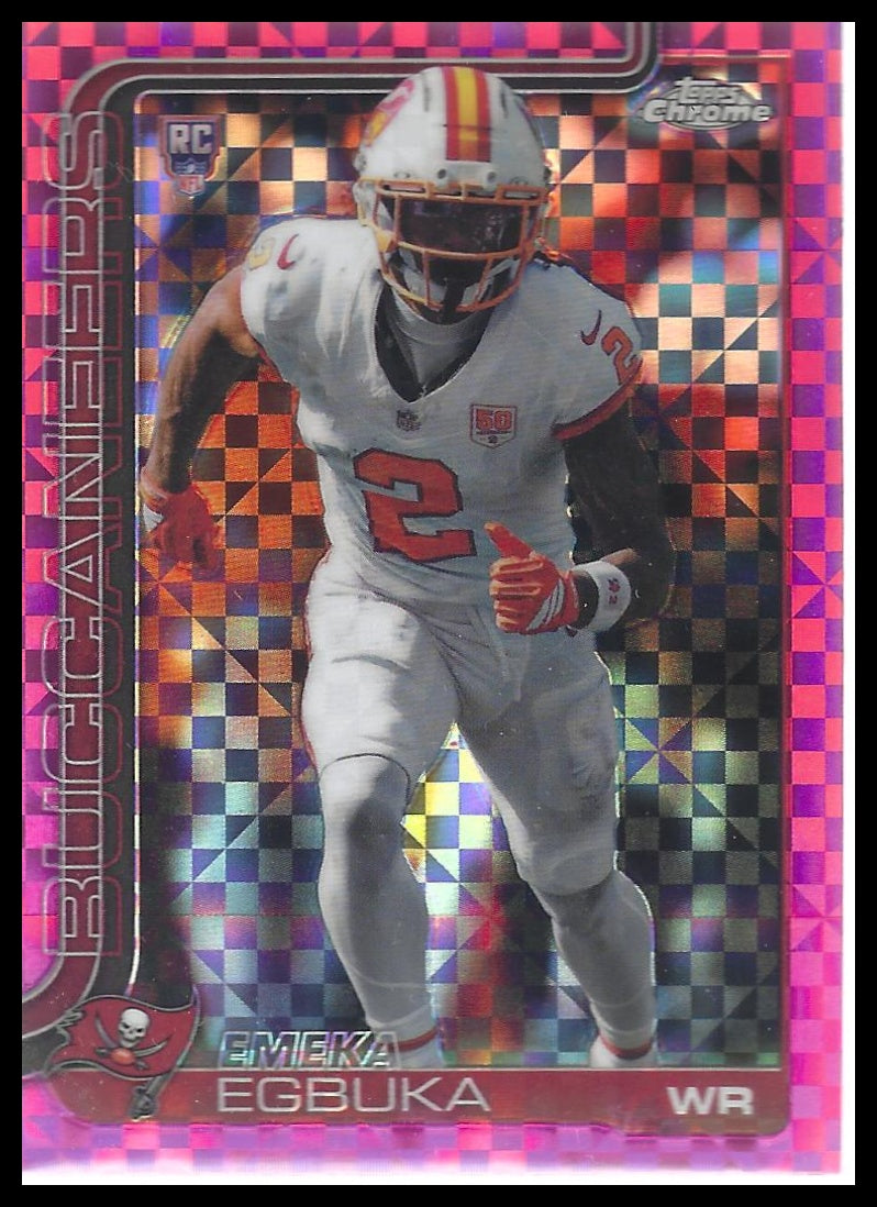 2025 Topps Chrome #312 Emeka Egbuka Pink X-Fractor
