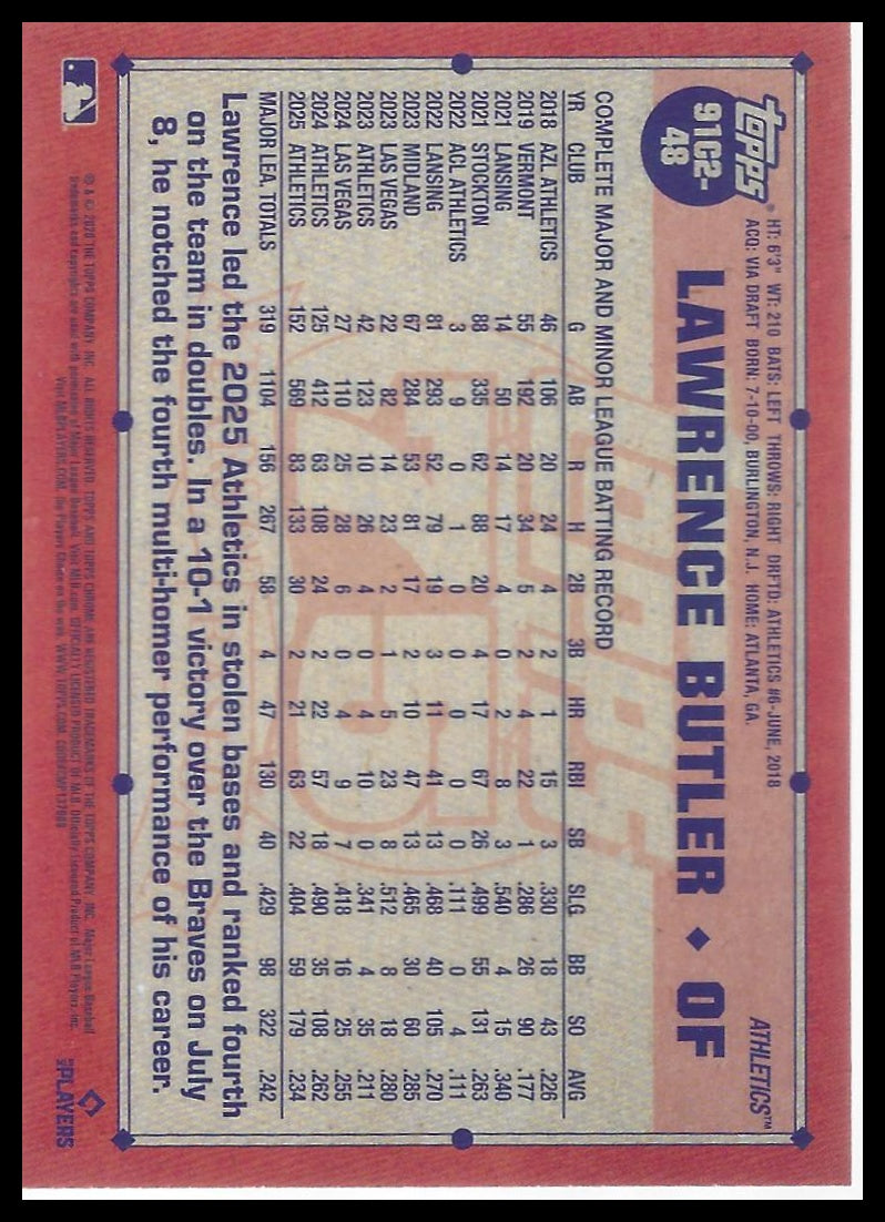 2026 Topps #91C2-48 Lawrence Butler 1991 Chrome Mojo Refractor (Series Two)