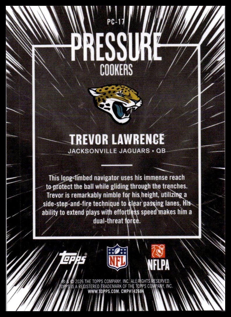 2026 Topps Flagship #PC-17 Trevor Lawrence Pressure Cookers