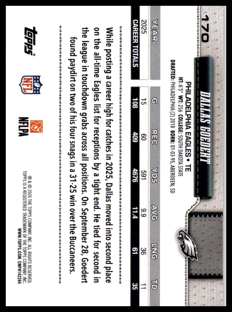 2026 Topps Flagship #170 Dallas Goedert Holo Foil