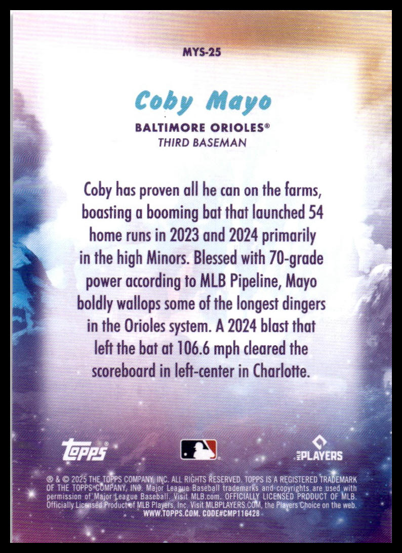 2025 Topps Update #MYS-25 Coby Mayo Mystical