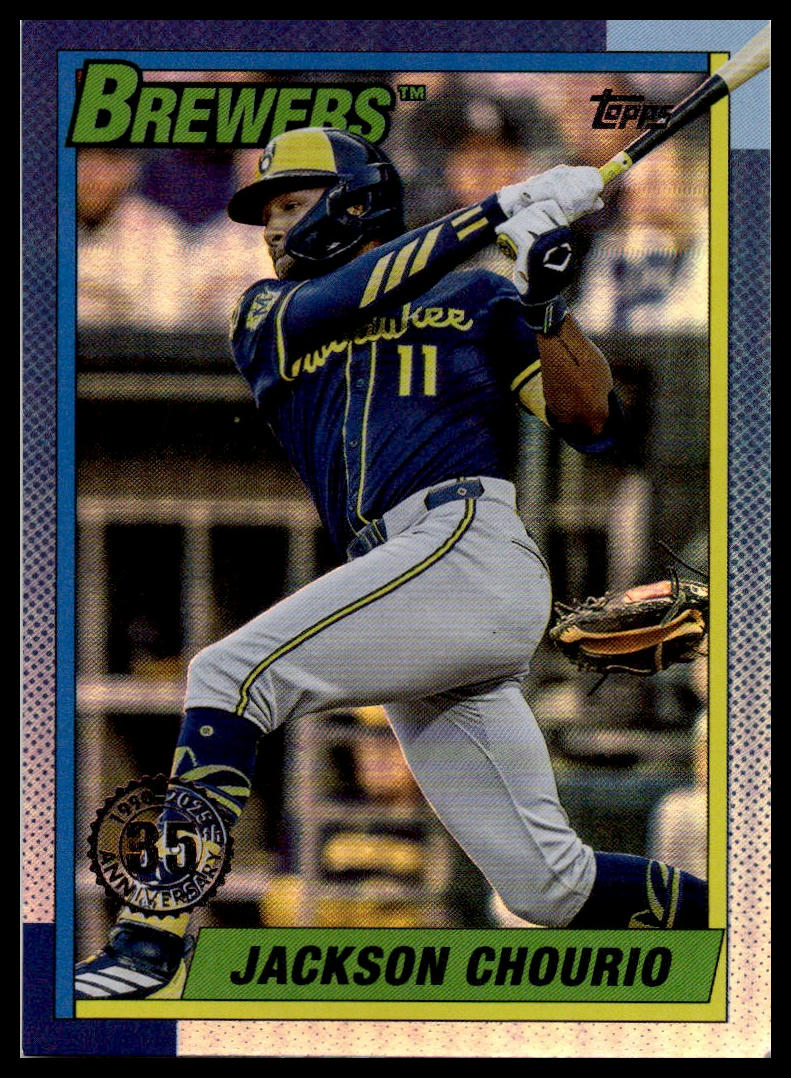 2025 Topps Update #U90-8 Jackson Chourio 1990 Topps Baseball 35th Anniversary