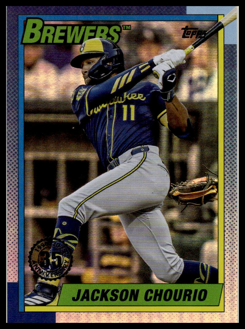 2025 Topps Update #U90-8 Jackson Chourio 1990 Topps Baseball 35th Anniversary