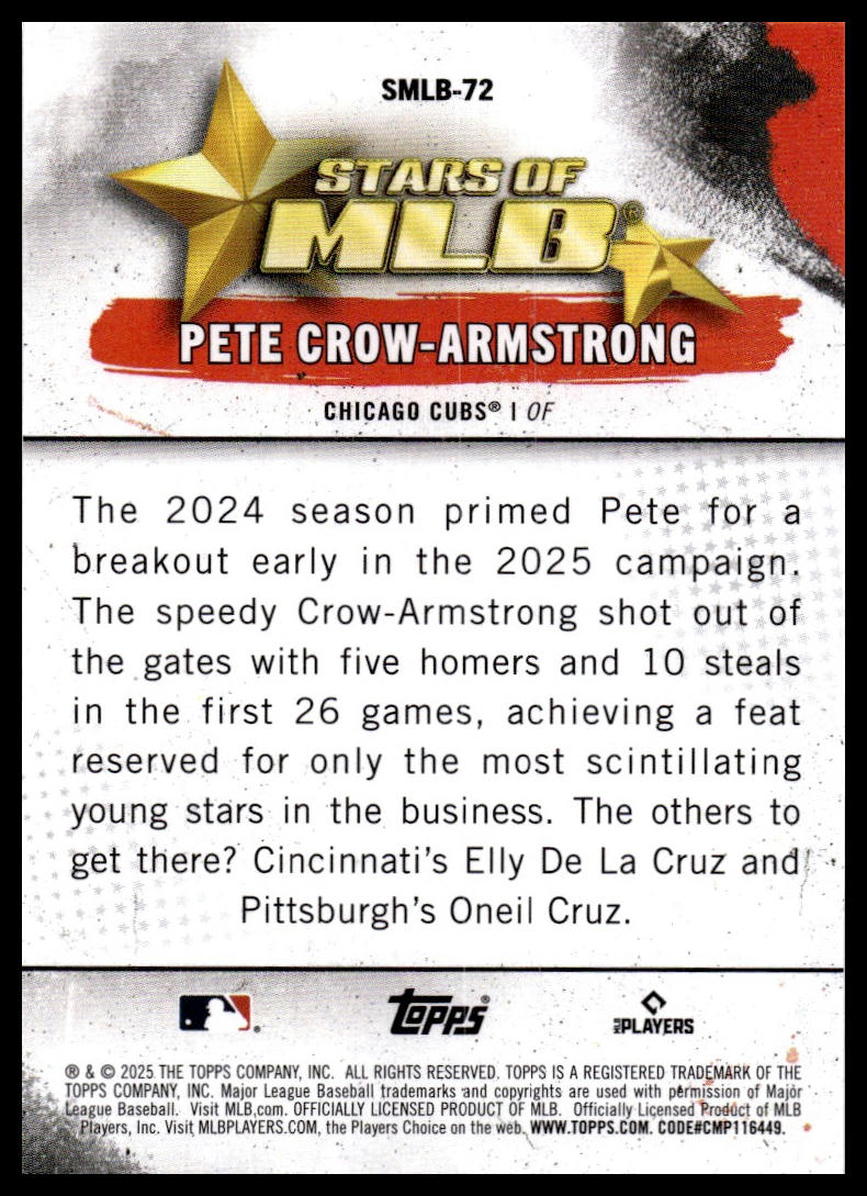 2025 Topps Update #SMLB-72 Pete Crow-Armstrong Stars of MLB