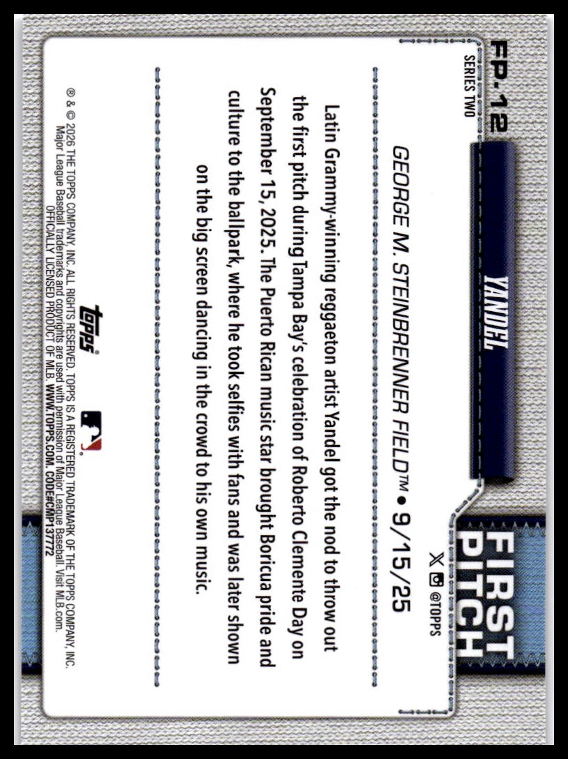 2026 Topps #FP-12 Yandel First Pitch
