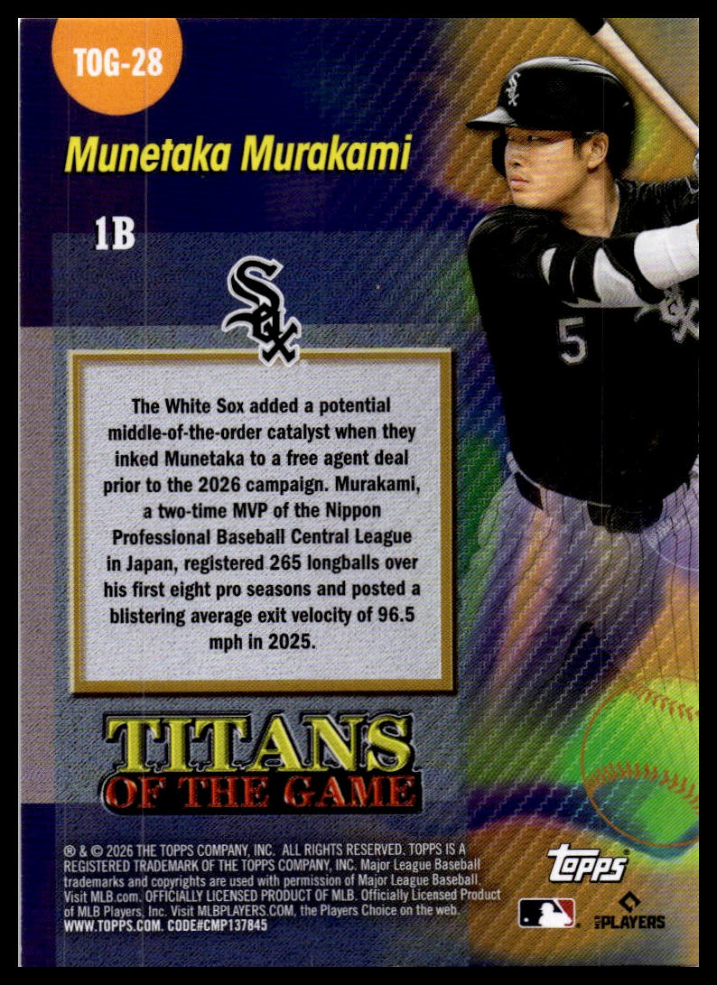 2026 Topps #TOG-28 Munetaka Murakami Titans of the Game