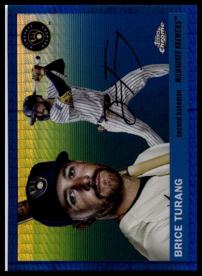 2025 Topps Chrome Platinum #119 Brice Turang Blue Prism Refractors
