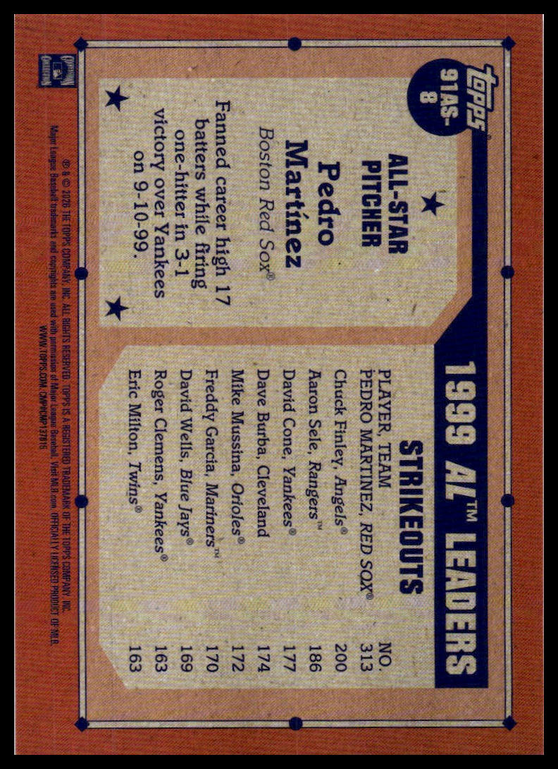2026 Topps #91AS-8 Pedro Martinez 1991 All-Stars Crackle