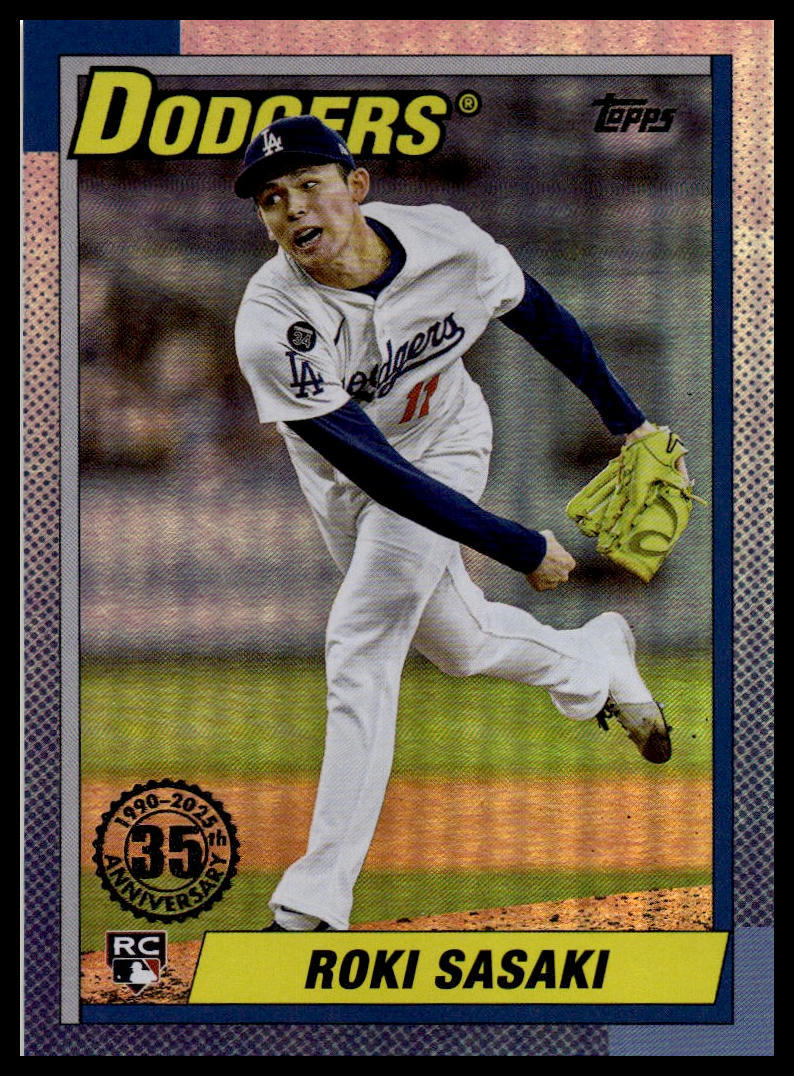 2025 Topps Update #U90-11 Roki Sasaki 1990 Topps Baseball 35th Anniversary