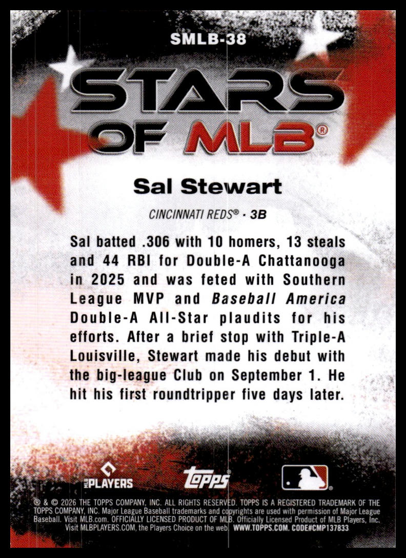 2026 Topps #SMLB-38 Sal Stewart Stars of MLB