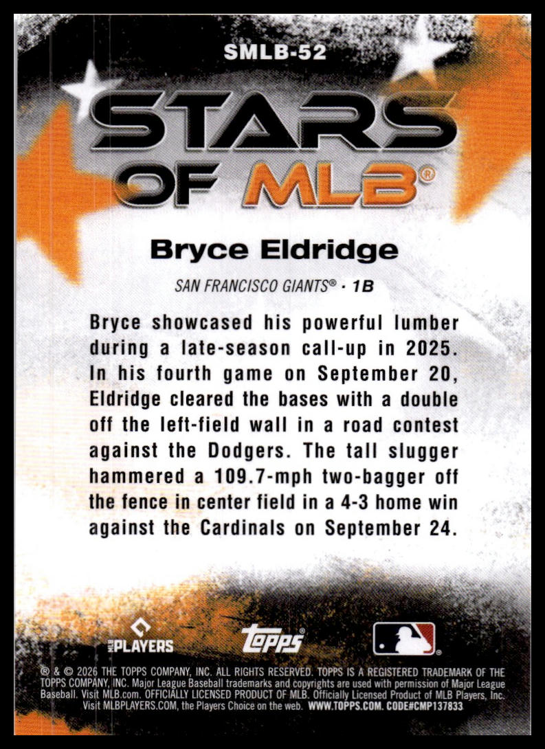 2026 Topps #SMLB-52 Bryce Eldridge Stars of MLB