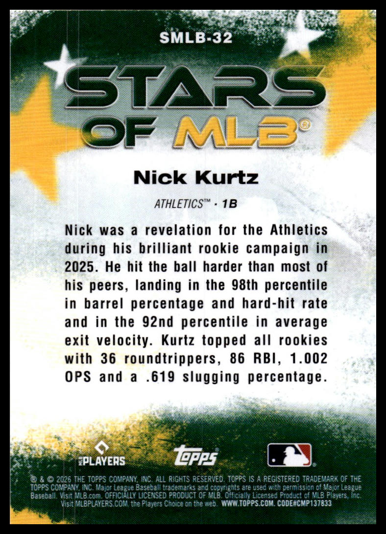 2026 Topps #SMLB-32 Nick Kurtz Stars of MLB