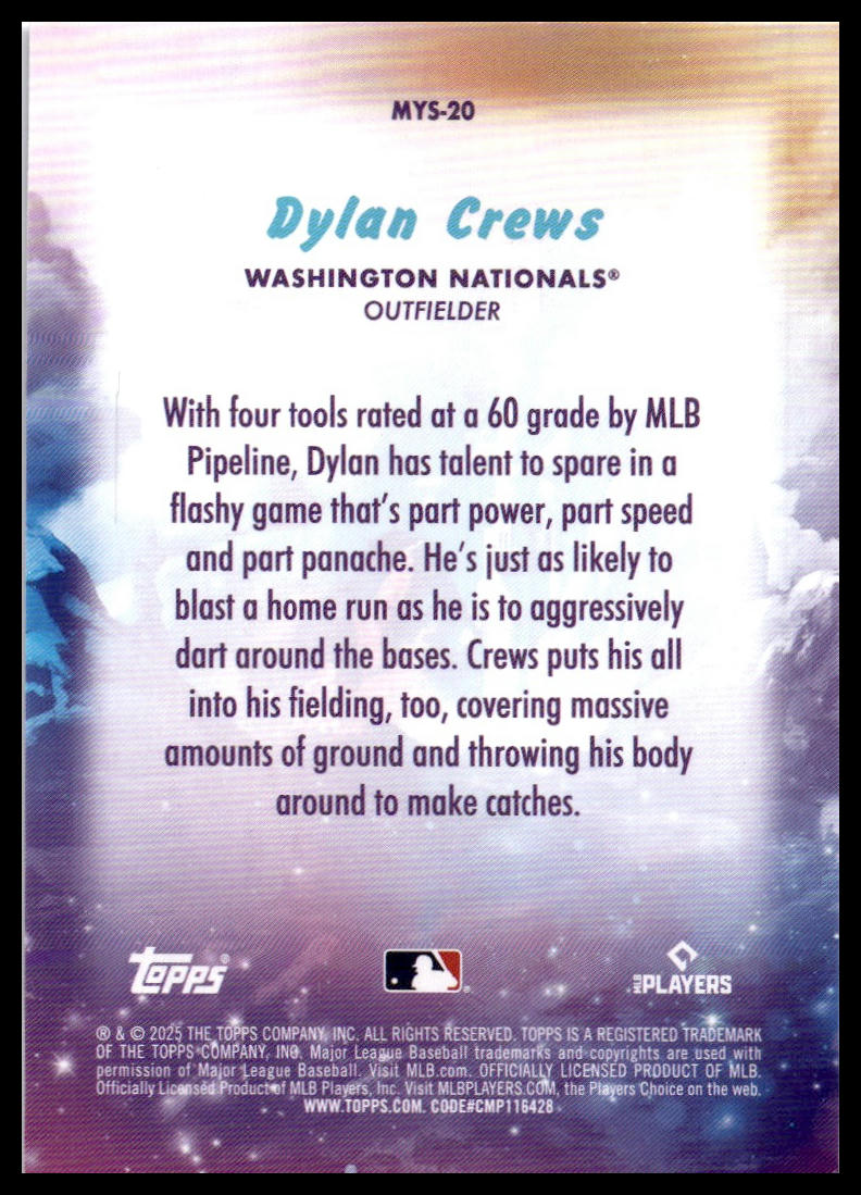 2025 Topps Update #MYS-20 Dylan Crews Mystical