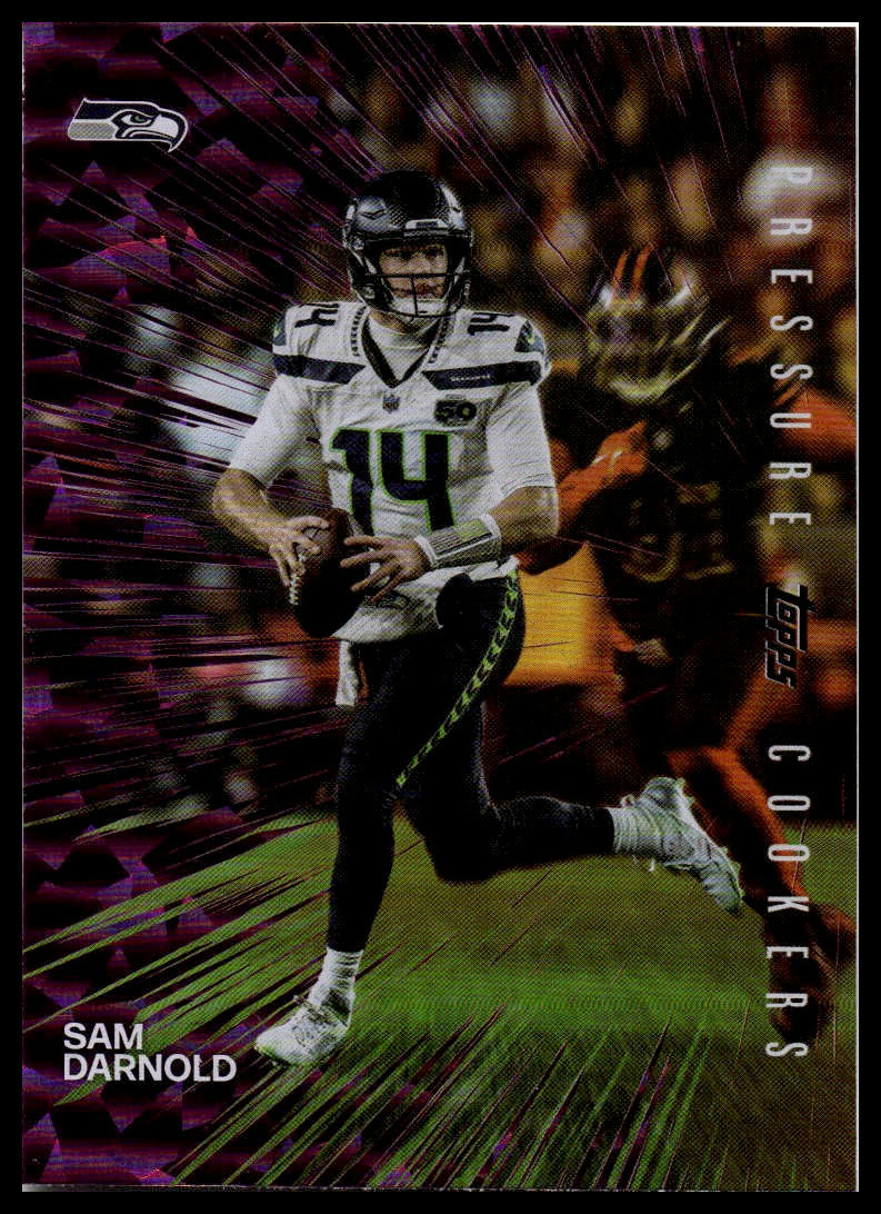 2026 Topps Flagship #PC-24 Sam Darnold Pressure Cookers Pink Crackle