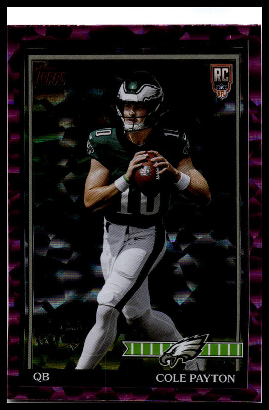 2026 Topps Flagship #91TR-7 Cole Payton 1991 Topps Football Rookies Pink Crackle